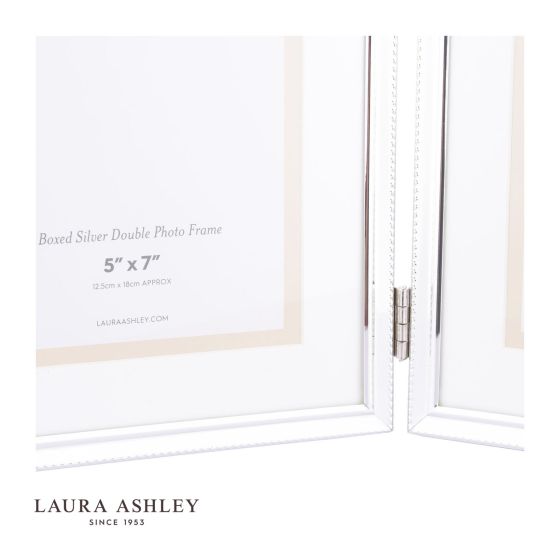 Där Lighting Laura Ashley Boxed Double Photo Frame Polished Silver 5x7 Inch