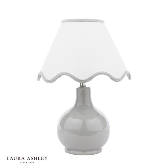 Där Lighting Laura Ashley Bramhope Table Lamp Grey Ceramic With Shade