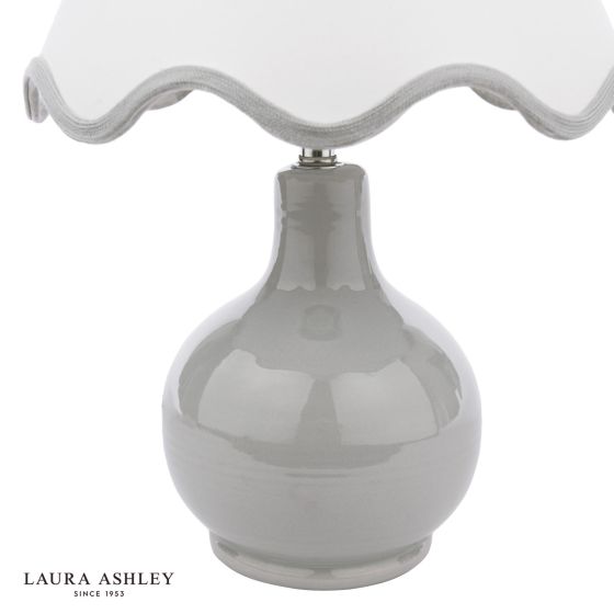 Där Lighting Laura Ashley Bramhope Table Lamp Grey Ceramic With Shade