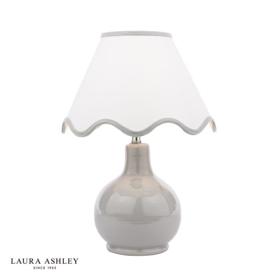 där lighting Laura Ashley Bramhope Table Lamp Grey Ceramic With Shade