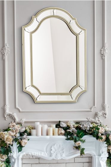 Där Lighting Laura Ashley Braxton Rectangle Mirror With Champagne Edging 102 X 71cm