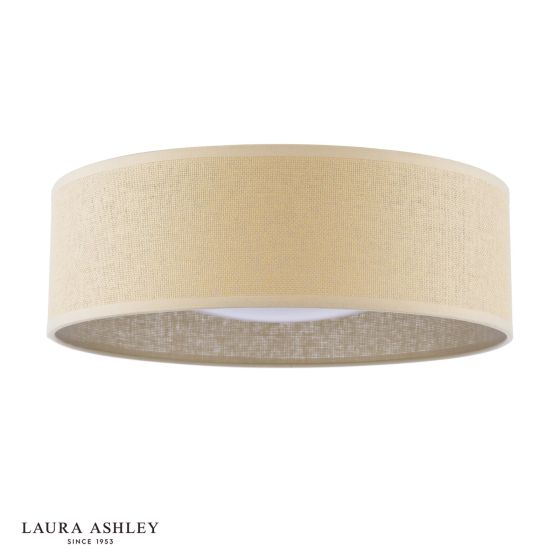 Där Lighting Laura Ashley Buckenham 2 Light Flush Rattan And White Frosted Acrylic