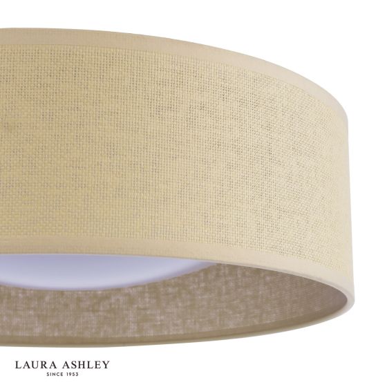 Där Lighting Laura Ashley Buckenham 2 Light Flush Rattan And White Frosted Acrylic
