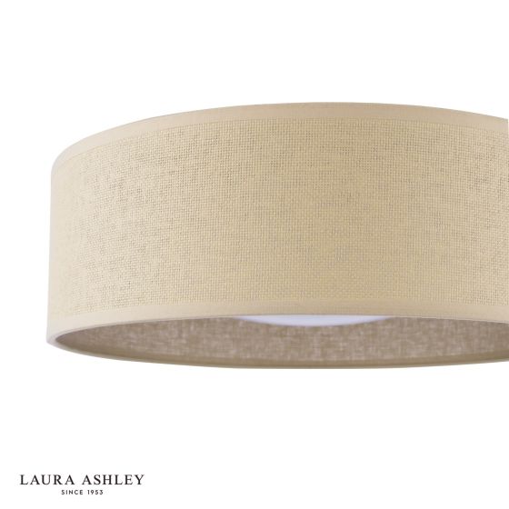 Där Lighting Laura Ashley Buckenham 2 Light Flush Rattan And White Frosted Acrylic