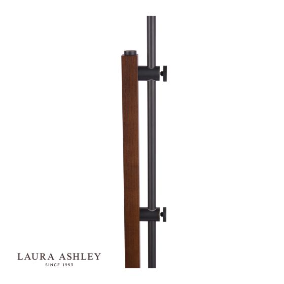 Där Lighting Laura Ashley Burdale Adjustable Floor Lamp Dark Wood & Industrial Brass Base Only