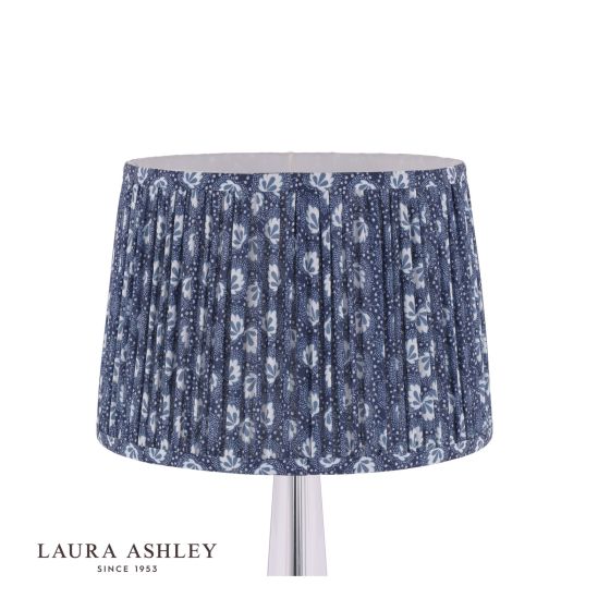 Där Lighting Laura Ashley Calcot Pleated Tapered Drum Shade Blue 30.5cm/12 Inch