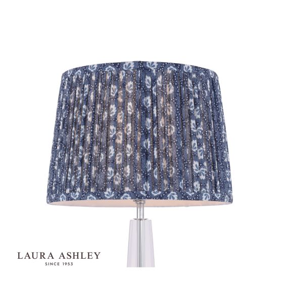 Där Lighting Laura Ashley Calcot Pleated Tapered Drum Shade Blue 30.5cm/12 Inch