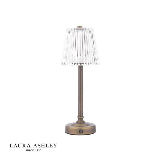 Där Lighting Laura Ashley Callaghan Table Lamp Matt Antique Brass And Ribbed Glass LED