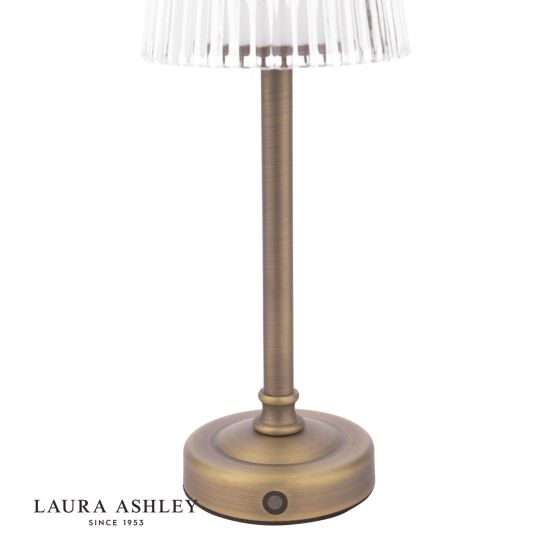 Där Lighting Laura Ashley Callaghan Table Lamp Matt Antique Brass And Ribbed Glass LED