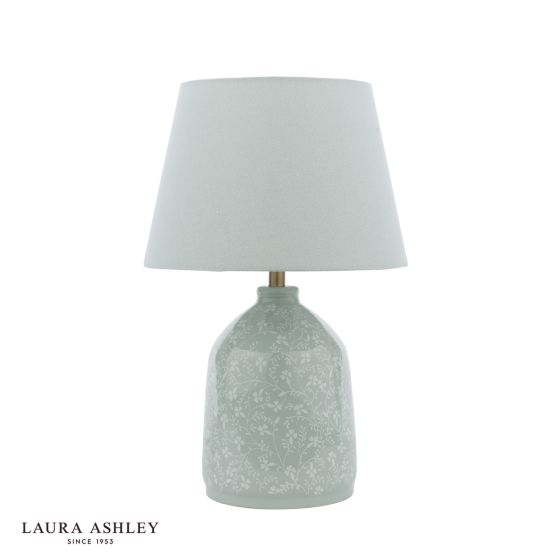 Där Lighting Laura Ashley Campion Table Lamp Blue Ceramic With Shade