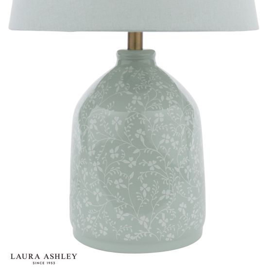Där Lighting Laura Ashley Campion Table Lamp Blue Ceramic With Shade