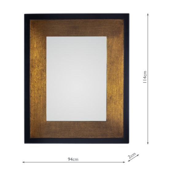 Där Lighting Laura Ashley Cara Large Rectangle Mottled Bronze Mirror 114 X 94cm