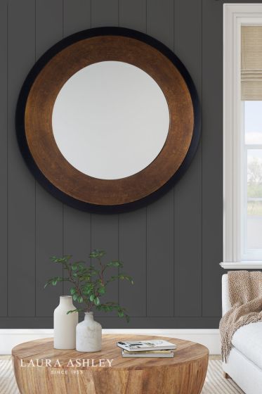 Där Lighting Laura Ashley Cara Large Round Mottled Bronze Mirror 110cm