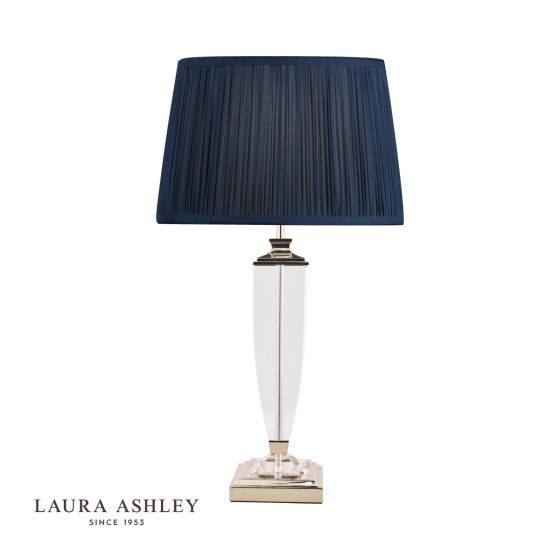 Där Lighting Laura Ashley Carson Large Table Lamp Polished Nickel & Crystal Base Only
