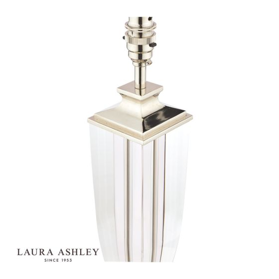Där Lighting Laura Ashley Carson Large Table Lamp Polished Nickel & Crystal Base Only