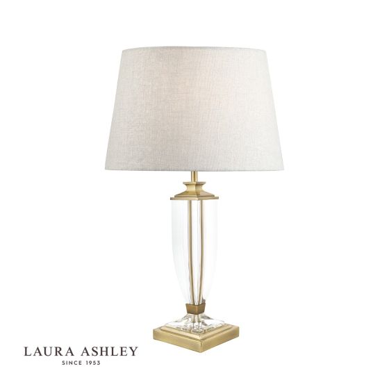 Där Lighting Laura Ashley Carson Medium Table Lamp Antique Brass & Crystal Base Only