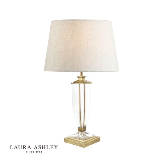 där lighting Laura Ashley Carson Medium Table Lamp Antique Brass & Crystal Base Only