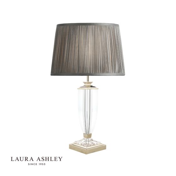Där Lighting Laura Ashley Carson Medium Table Lamp Polished Nickel & Crystal Base Only