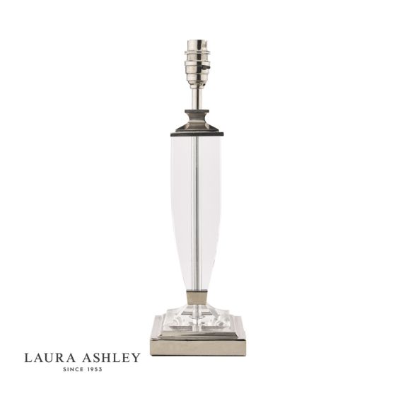 Där Lighting Laura Ashley Carson Medium Table Lamp Polished Nickel & Crystal Base Only