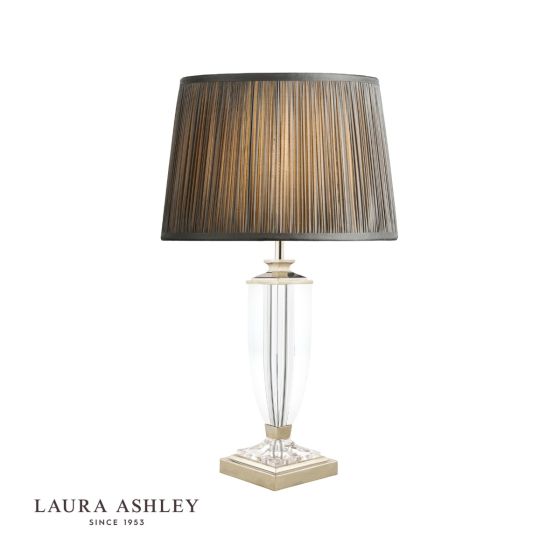 där lighting Laura Ashley Carson Medium table Lamp Polished Nickel & Crystal Base Only