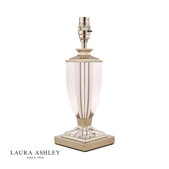 Där Lighting Laura Ashley Carson Small Table Lamp Polished Nickel & Crystal Base Only