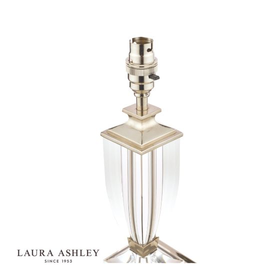Där Lighting Laura Ashley Carson Small Table Lamp Polished Nickel & Crystal Base Only
