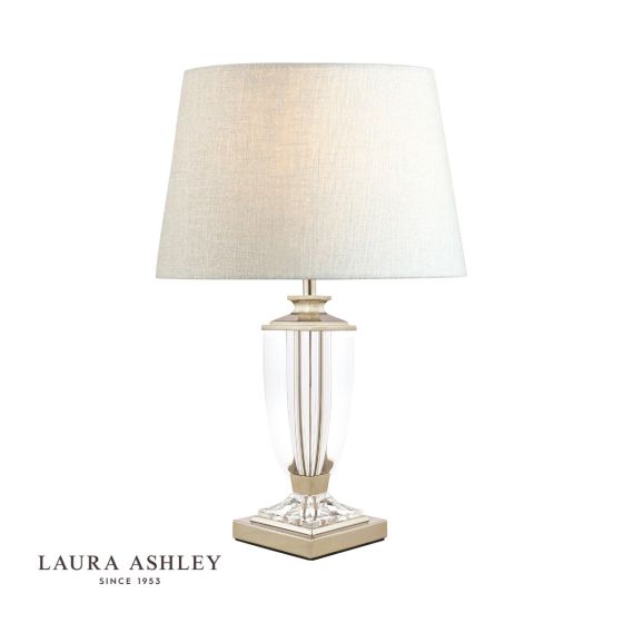 där lighting Laura Ashley Carson Small Table Lamp Polished Nickel & Crystal Base Only