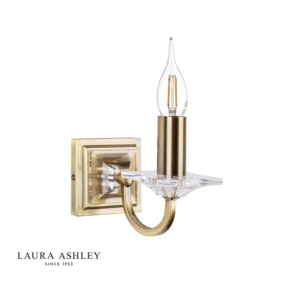 Där Lighting Laura Ashley - Carson Wall Light Antique Brass Glass