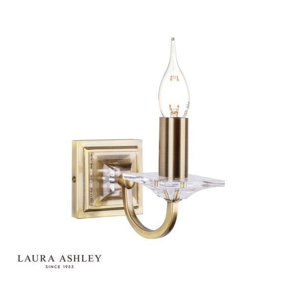 där lighting Laura Ashley - Carson Wall Light Antique Brass Glass