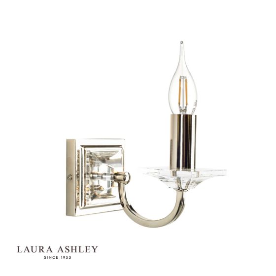 Där Lighting Laura Ashley - Carson Wall Light Polished Nickel Glass