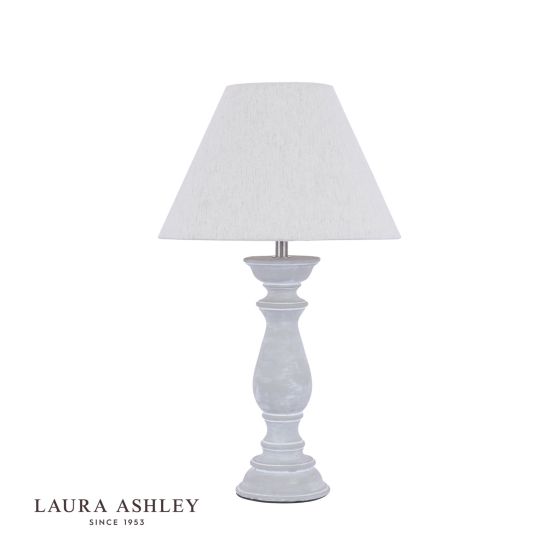 Där Lighting Laura Ashley Chedworth Table Lamp Concrete & Polished Nickel With Shade