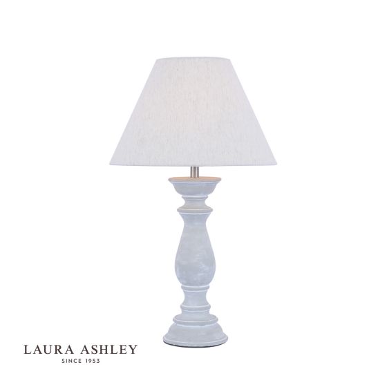 där lighting Laura Ashley Chedworth Table Lamp Concrete & Polished Nickel With Shade