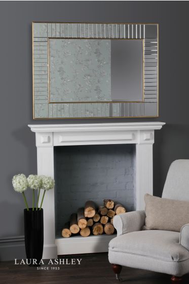 Där Lighting Laura Ashley Clemence Large Rectangle Mirror Gold Leaf 120 X 88cm