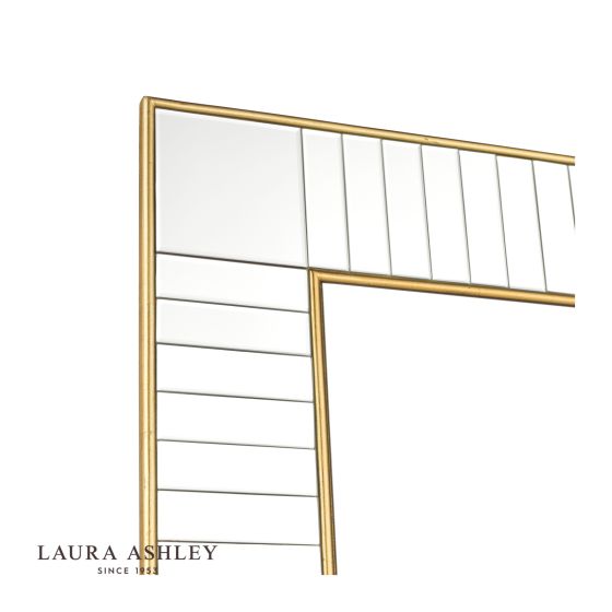 Där Lighting Laura Ashley Clemence Large Rectangle Mirror Gold Leaf 120 X 88cm