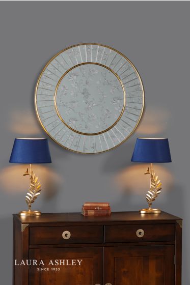 Där Lighting Laura Ashley Clemence Medium Round Mirror Gold Leaf 80cm