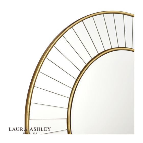 Där Lighting Laura Ashley Clemence Medium Round Mirror Gold Leaf 80cm