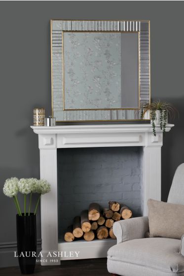 Där Lighting Laura Ashley Clemence Square Mirror Gold Leaf 90cm