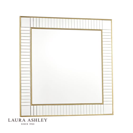 där lighting Laura Ashley Clemence Square Mirror Gold Leaf 90cm