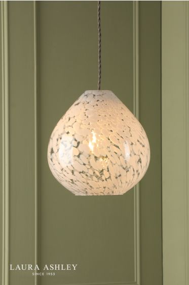 Där Lighting Laura Ashley Confetti Easy Fit Pendant White Art Glass And Polished Chrome