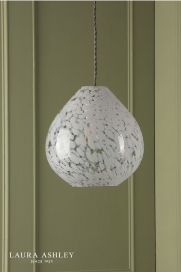 Där Lighting Laura Ashley Confetti Easy Fit Pendant White Art Glass And Polished Chrome