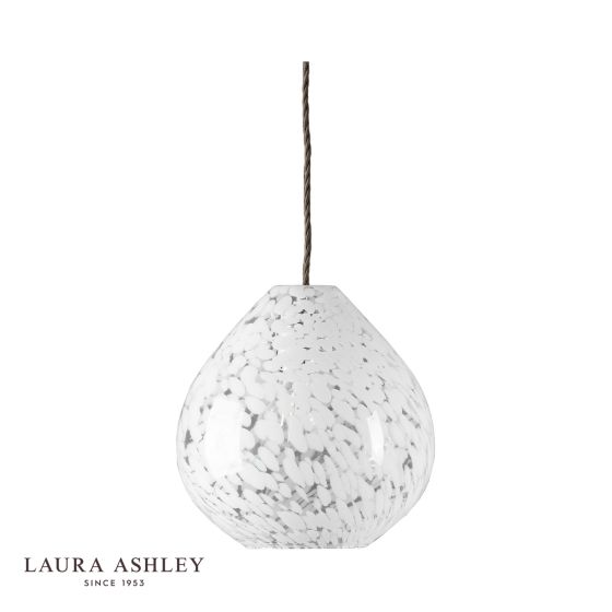 där lighting Laura Ashley Confetti Easy Fit Pendant White Art Glass and Polished Chrome
