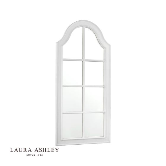 där lighting Laura Ashley Coombs Rectangle Mirror Distressed Ivory 120 x 56cm