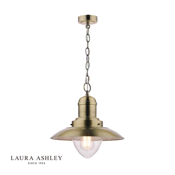 där lighting Laura Ashley Corbridge Pendant Antique Brass