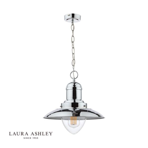 Där Lighting Laura Ashley Corbridge Pendant Polished Chrome