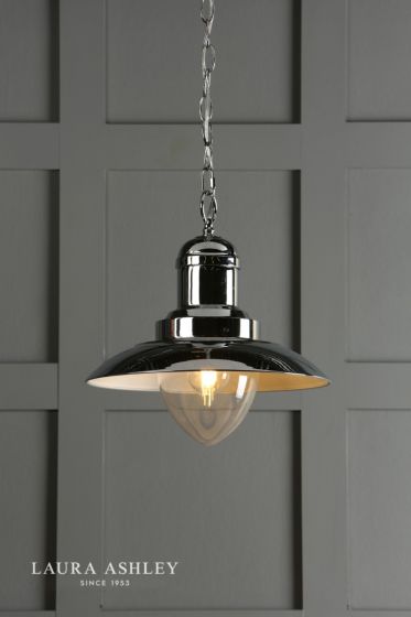 Där Lighting Laura Ashley Corbridge Pendant Polished Chrome