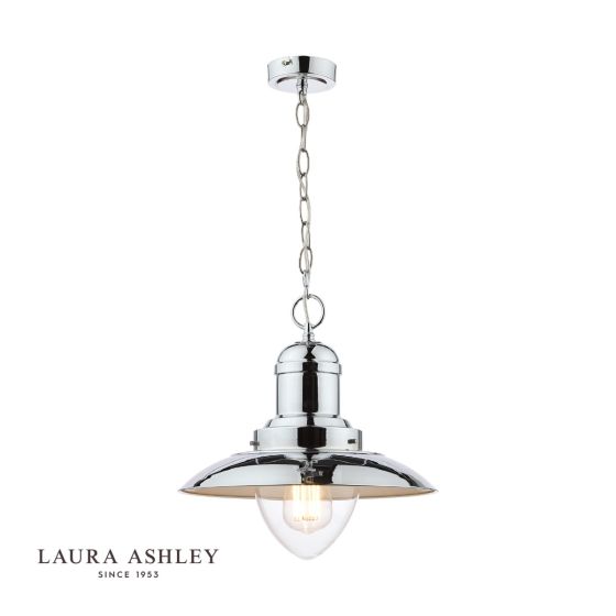 där lighting Laura Ashley Corbridge Pendant Polished Chrome