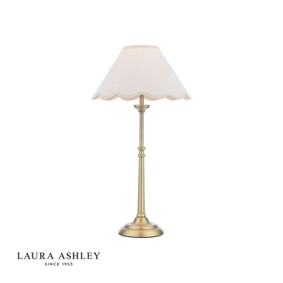 där lighting Laura Ashley Cordwell Table Lamp Matt Antique Brass With Shade