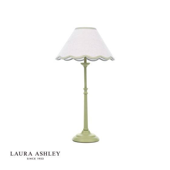 Där Lighting Laura Ashley Cordwell Table Lamp Matt Green With Shade