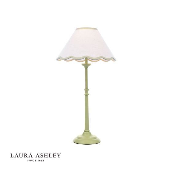 där lighting Laura Ashley Cordwell Table Lamp Matt Green With Shade