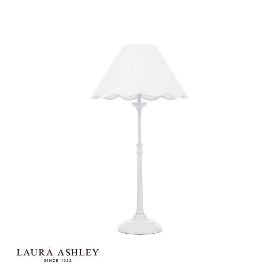 Där Lighting Laura Ashley Cordwell Table Lamp Matt White With Shade